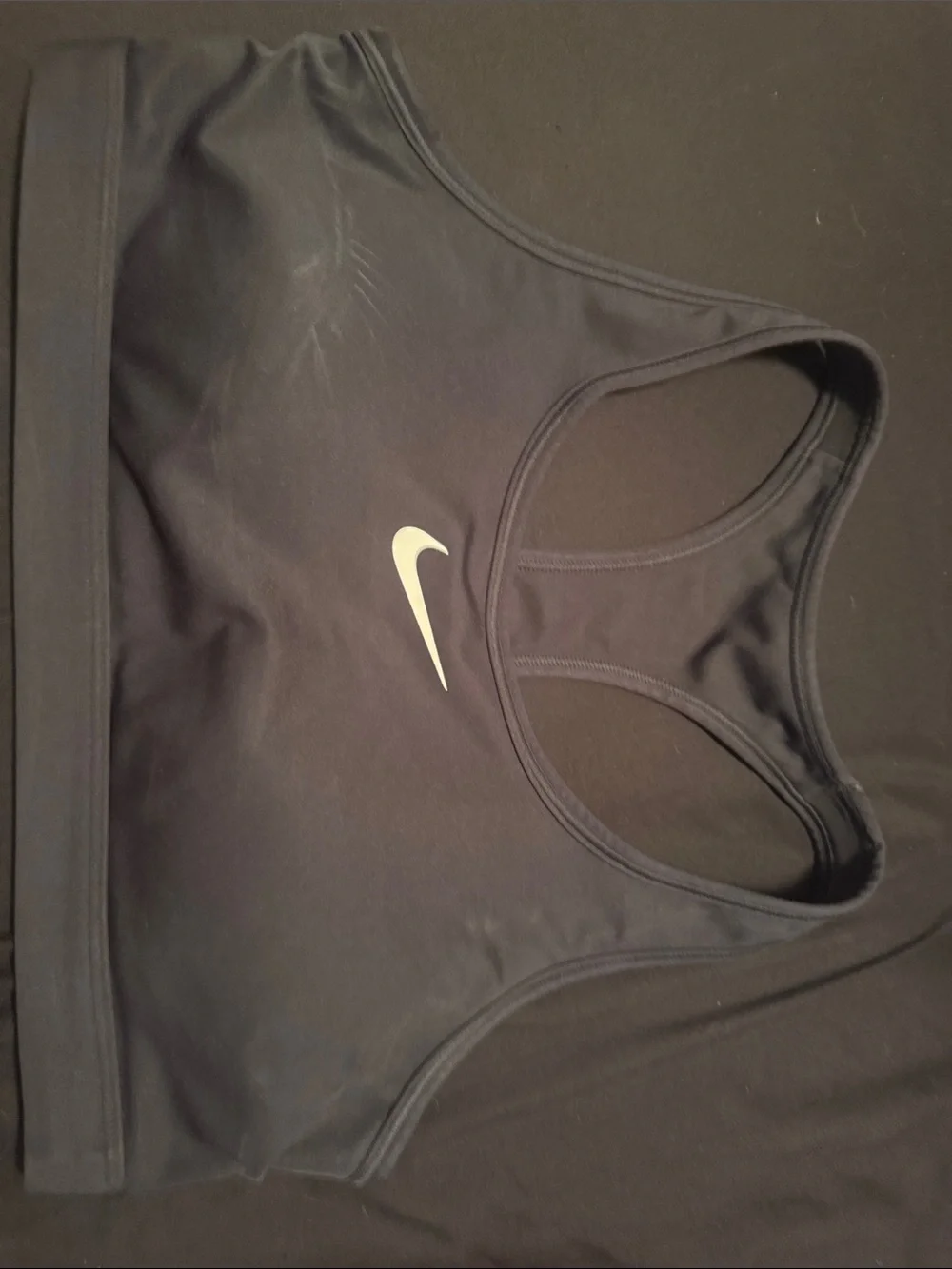 Nike Black Racerback Sports Bra with White Swoosh